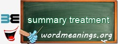 WordMeaning blackboard for summary treatment